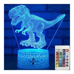 China ROHS Dinosaur 3D Illusion Night Light With Remote Touch 16 Colors Changing factory