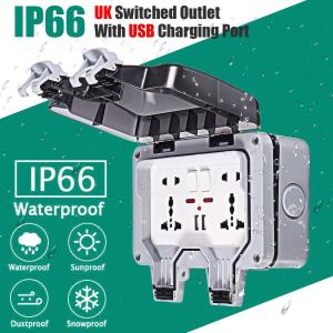 Wall Mounted Power Outlet Socket Outdoor Charging Poles Plastic Switch Box IP66