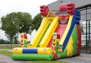 China Single Lane Super Clown Inflatable Slide 6.3m Height With Logo Printing factory
