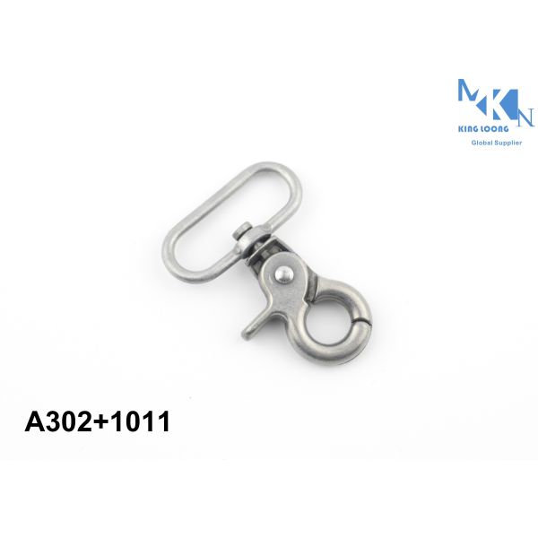 China Flexible Swivel Clasp Hooks / Small Spring Snap Hook Silver Surface factory