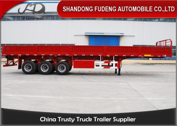 30-80 Tons Payload Semi Flatbed Trailers / 40ft Semi Trailer With Steel Side