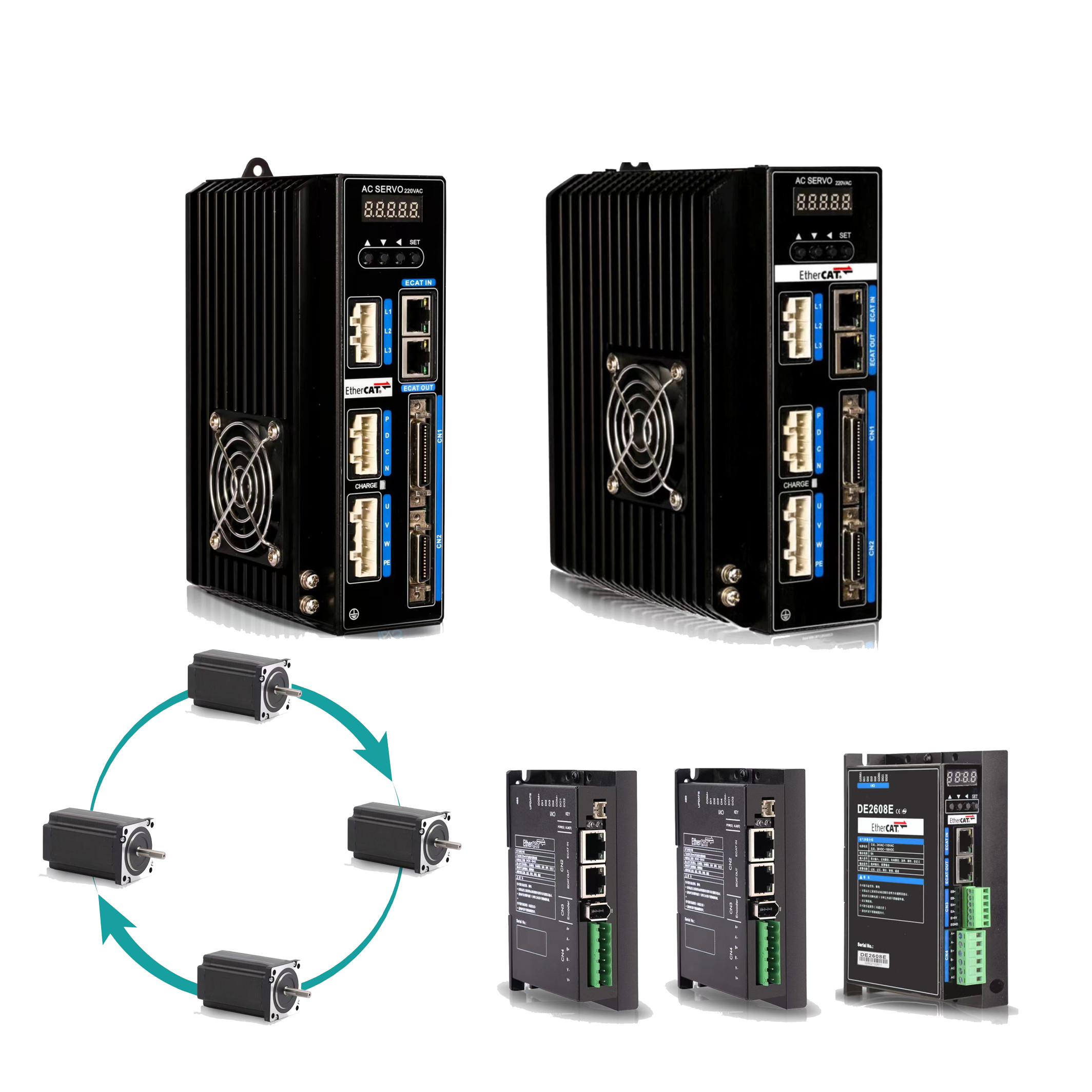 Stable Black Digital Stepper Driver , Multiscene Stepper Motor And Driver