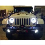 Diecast Aluminum 40W Jeep Wrangler Headlights With RGB Bluetooth Controller