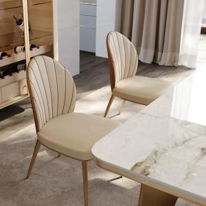 China Wholesale luxury scandinavian tufted ss steel gold dining chairs factory