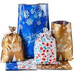 Christmas Santa Kids Plastic Drawstring Bag Cookie Candy Toys Goodies Packaging