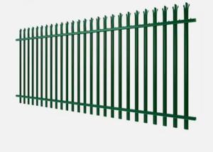 China Green Hot Dipped Galvanized Triple Point Palisade Fencing With Angle Pale For Good Security factory