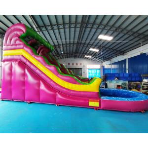 Multi Color Backyard Palm Tree Jumping Bouncer Water Slide