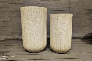 China Fiber Clay Round Planter in Modern Fiber Cement Pot for Any Spac factory