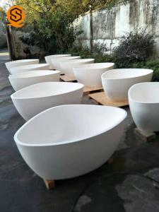 China Corian Artificial Stone Oval Triangle Shaped Bathtub Easy Repairable factory