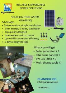 China Lithium Battery SHS Rural Solar System 80W Solar Lighting System factory