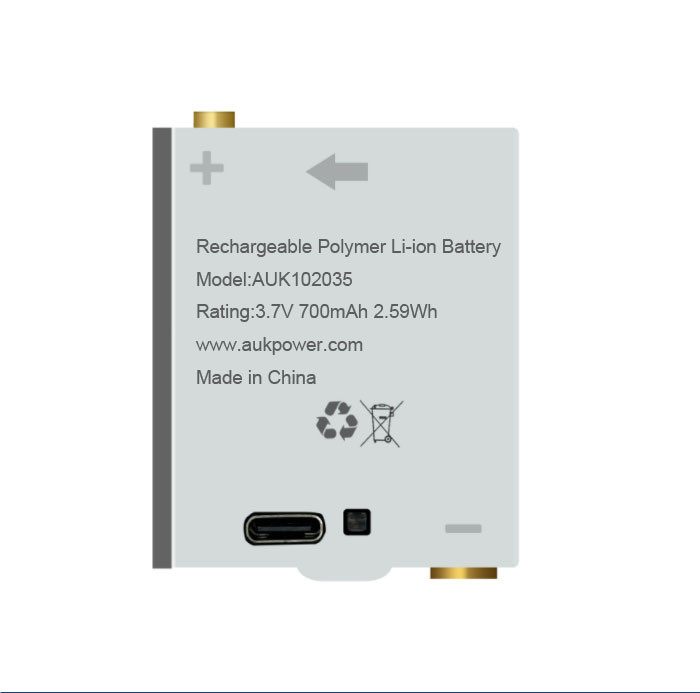 700mAh 3.7V Type-C Lipo Battery for Intelligent Lock GPS Vehicle Positioning System