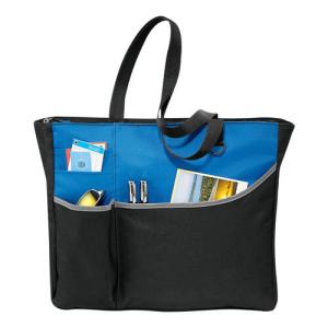 China Recycled Custom Black Polyester Tote Bags Logo Printed For Travel factory