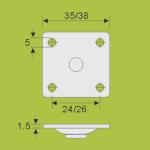 double wheels top plate casters ,PVC PA material caster wheel 30mm