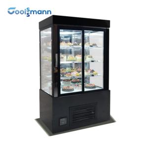 China Refrigerated Cake Display Cooler Cabinet Dessert Right Angle Floor Style Fridge factory