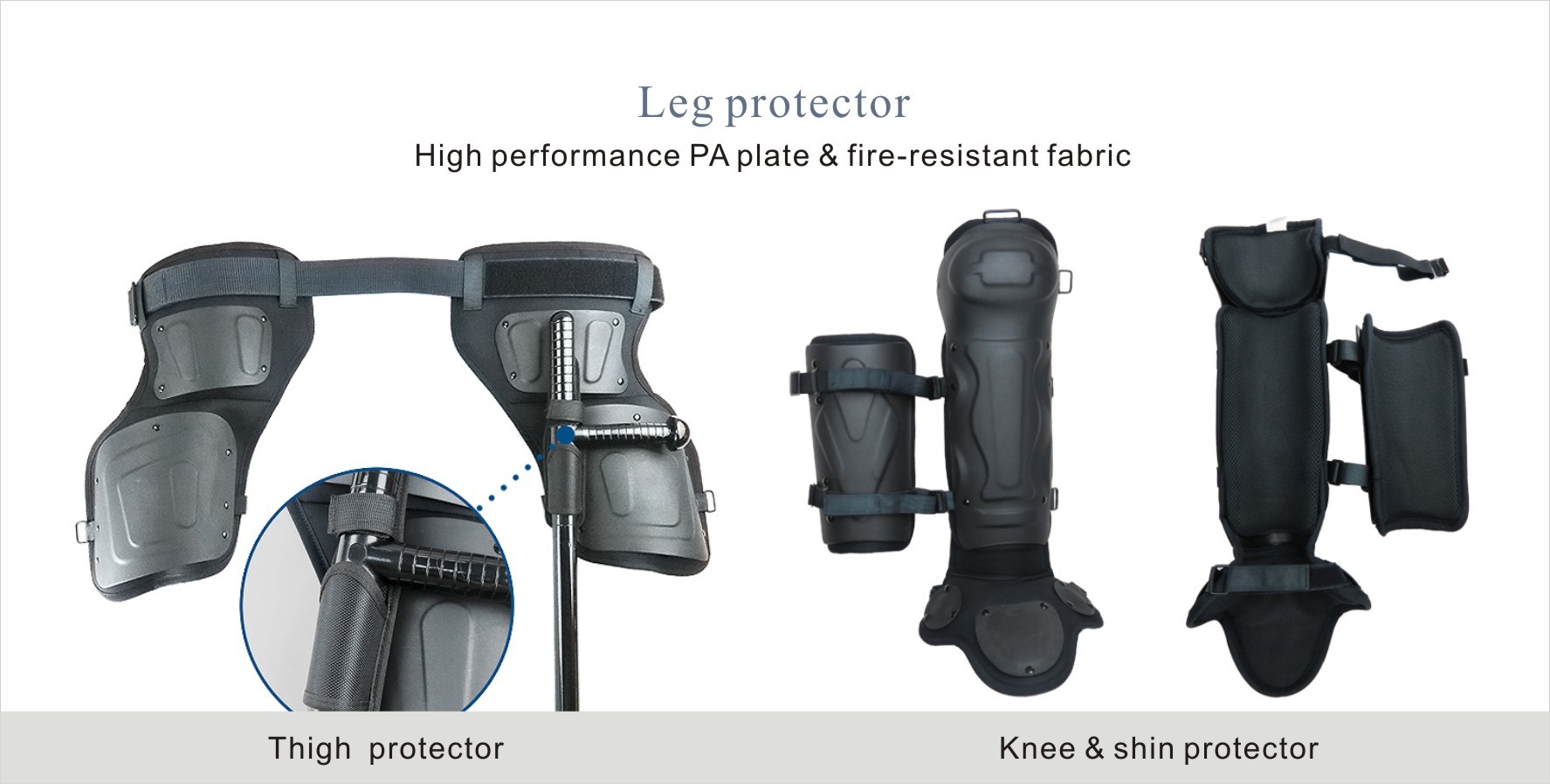Black Color Police PC Riot Security Suit / Riot Gear Body Armor With Tonfa Pouch