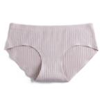 Plain Dyed Seamless Cotton Boyshorts Knitted Laser Cut Briefs Middle Waist