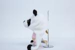 Warm Plush Panda Hat Black / White Color Customized Logo Polyester Material