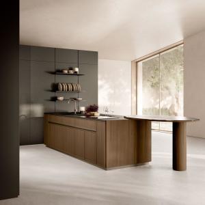 China Custom Modern Furniture Kitchen Dining Room Cabinet Wood Veneer Door Panel Kitchen Wall Cabinet factory