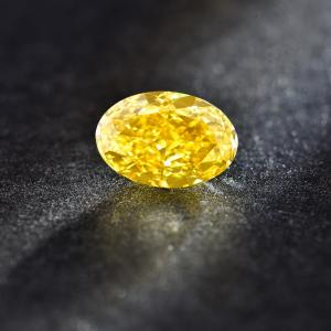 China HPHT Loose Lab Yellow Synthetic Diamond Oval Modified 3ct Fancy Vivid factory