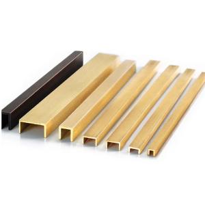 China Extrusion Profile Brushed Brass Tile Trim 12mm Wall Transition U Shape factory