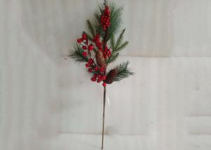 China 58cm Artificial Christmas Pine Picks With Red Berry Branches factory