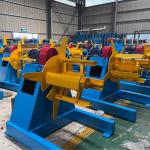 Metal Steel PPGI Electric Hydraulic Decoiler Machine With Loading Cart