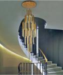 Modern Luxury Hanging Stairs Drop Chandelier Decorative Crystal Pendant Lights