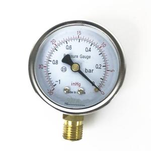 China Spiral tube gauge all stainless steel pressure gauge bottom mounting types copper alloy movement factory