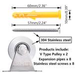 Wall-Mounted Ceiling Lift Pulley Stainless Steel V-grooved Roller Pulley