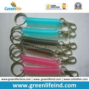 China Fashionable Extendable Plastic Key Coil W/Metal Clip&amp;Split Ring factory