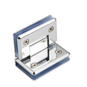 China Chrome Finish Glass Hinges and Clamps for Heavy Duty Frameless Bathroom Partitions factory
