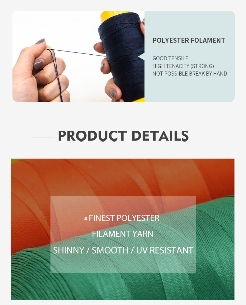 PHT Polyester High Tenacity Yarn For Sewing Customized 800 Colors