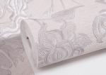 Removable PVC Country Bedroom Wallpaper / Household Pink Floral Wallpaper