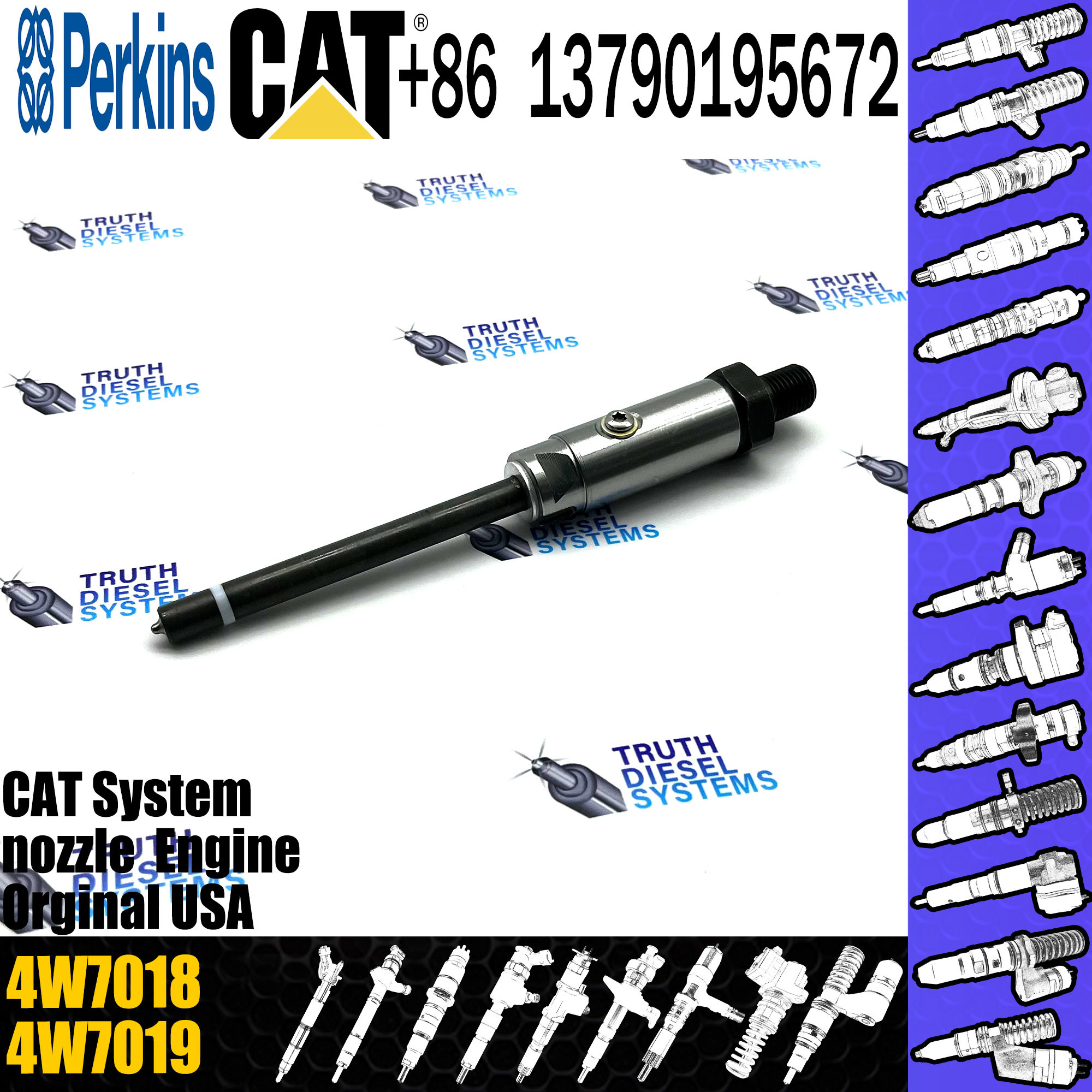 Diesel Fuel Injector 4W-7018 4W7018 With Original Package Used For CAT3406 3406B 3408 Engine