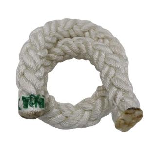 White Polyester Marine 8 Strand Mooring Rope Abrasion Resistant
