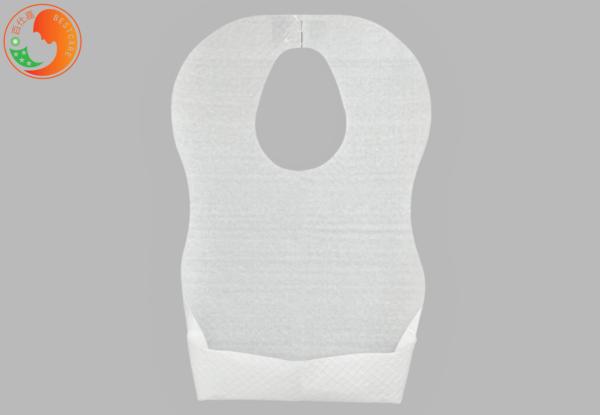 White Disposable Baby Bibs With Pouch Biodegradable100% Pure Cotton Messy Free