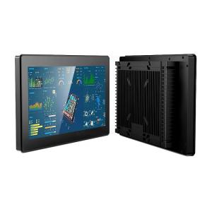 China 27 Inch Fanless Industrial Panel Embedded Touch Screen PC 12V/24V DC Input factory