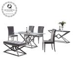 Glass Top 200x45x45cm Stainless Steel TV Stand For Living Home