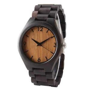 China Men Wooden Wrist Watch Dial 3 Atm Water Resistant Bamboo Quartz Watch factory