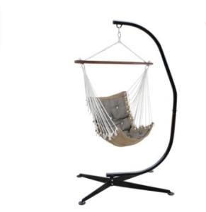 China Modern Design Porch Sky Cotton Rope Backyard Swing Chair Stand with Customized Color factory
