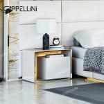 Contemporary White Leather Headboard Wood King Size Bed Home Double Modern