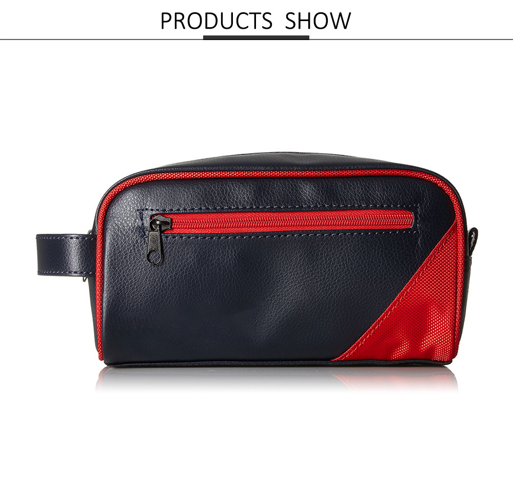 Waterproof Men PU Leather Travel Shaving Kit Bag