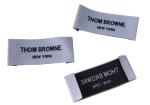 Recyclable Clothing Woven Labels White Black Satin Surface Crochet