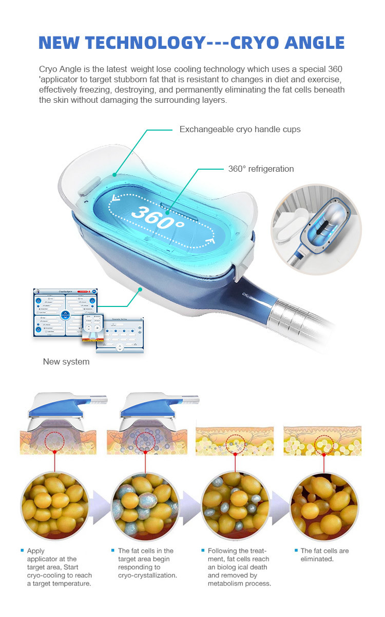 LF-249 HOT portable 360 degree cryolipolysis machine, multifunction cavitation rf lipo laser cryo slimming machine