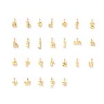 18k Gold Plated 925 Sterling Silver Metal 26 Alphabet Initial Letter Charm