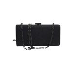 Glitter Black Evening Clutch Bag Buckle Closure For Wedding