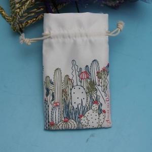 China Colored Fabric Drawstring Gift Bags , Durable Cotton Canvas Drawstring Bags factory