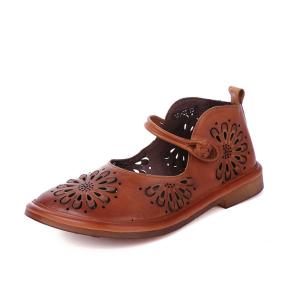 China S404 Leather Shoes Handmade Toe Layer Cowhide High Quality Women'S Shoes Custom Logo factory