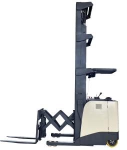 China AC Scissors Type Electric Reach Stacker Double Extension Position Double Reach Lift Truck Front Wheel 267*114mm factory