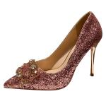 068880-11 Korean fashion sexy rhinestone high heels sequins are thin all-match